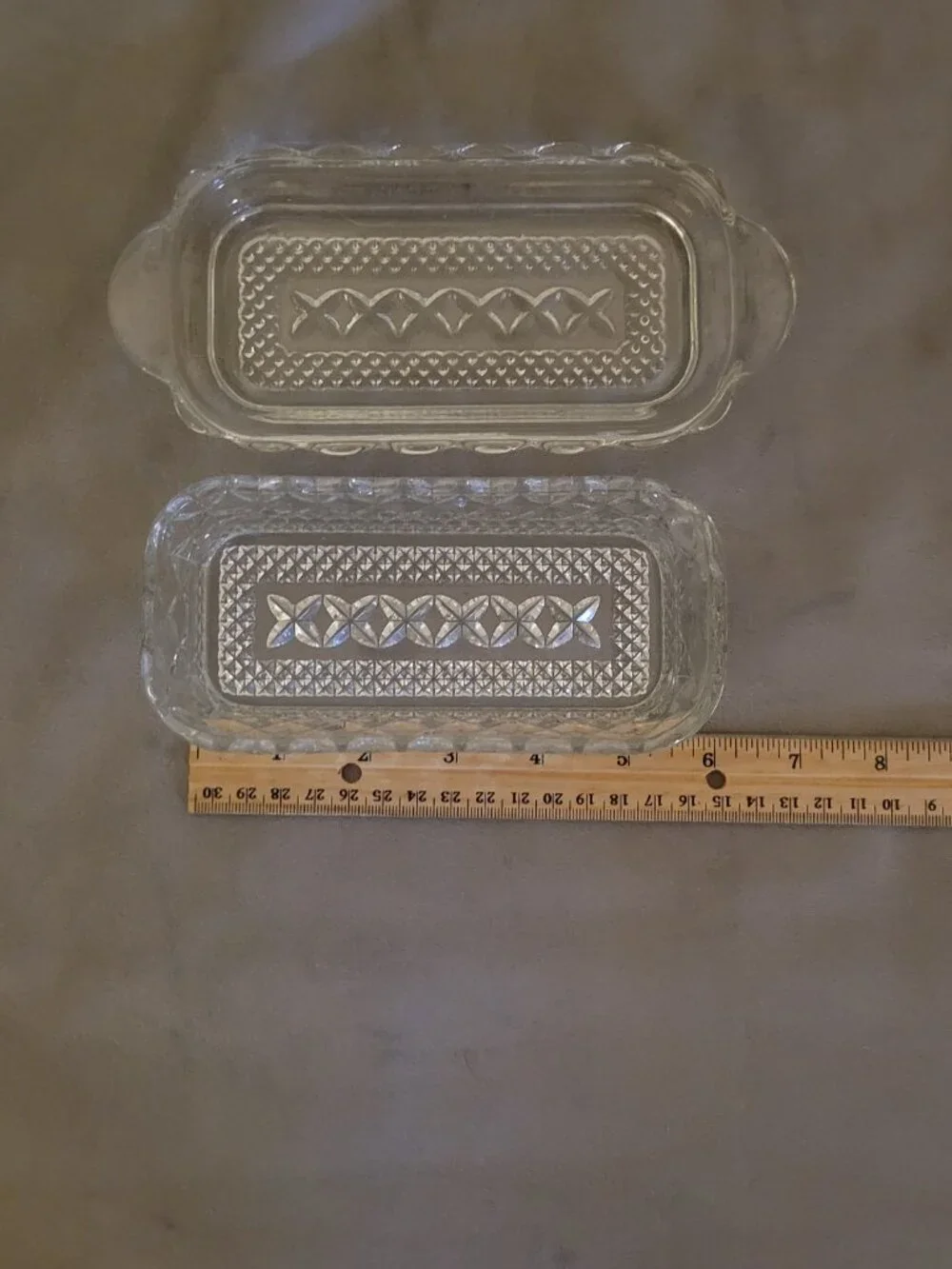 Vintage Wexford Pattern Anchor Hocking Glass Butter Dish Pressed Glass
